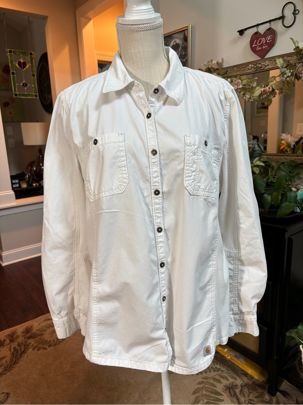 Carhartt White Button-Front Utility Shirt